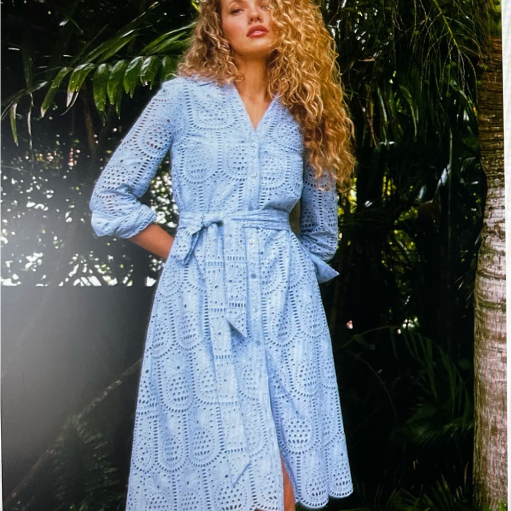 Lily Pulitzer NWT Blue Paisley Shirt Dress